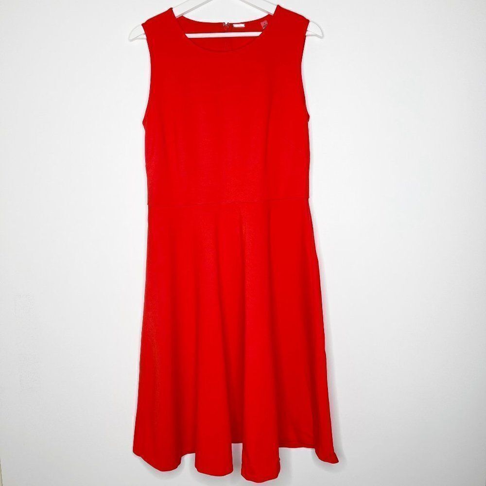 TAHARI Fit Flare Orange Dress